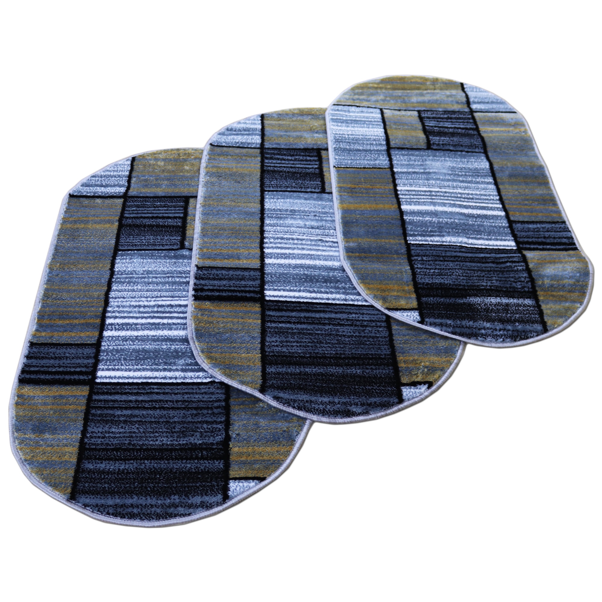 Set 3 buc.Covor Gold COLLECTION 60X130 cm oval -0846 gri/bej