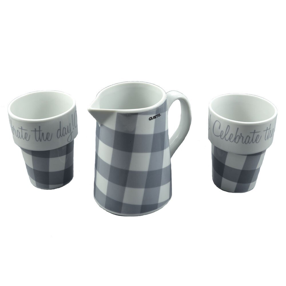 Set Cofer Set carafa / cofer 0.5 L si 2 pahare / cani, ceramica, cofer cu maner ...