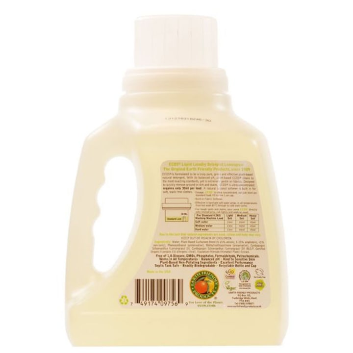 Earth Friendly Products Folyékony öko mosószer, citromfű szuperkoncentátum, 1.5 L