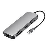 hub type c 8 in 1 pentru macbooklaptop la hdmi vga rj45enthernet 2usb 30 micro sdsd card reader  type cpd imagen 30_0_
0
