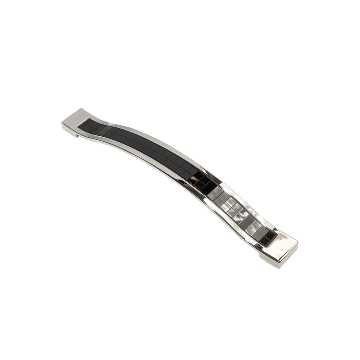 Maner model SAFARI, 128 mm, finisaj crom lucios/negru