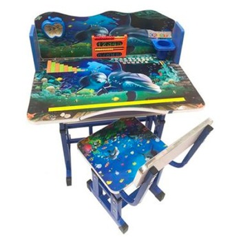 Birou cu scaun pentru copii, reglabile, cadru metalic si lemn, albastru, Ocean B2 - Krista® Birou cu scaun pentru copii, reglabile, cadru metalic si lemn, albastru, Ocean B2 - Krista®