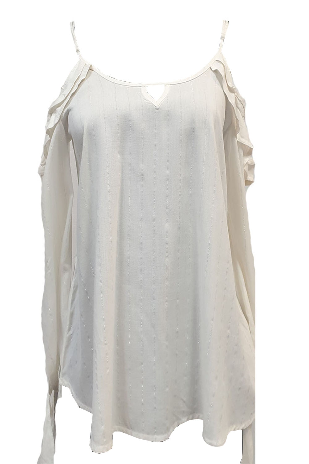 Bluza Tally Weijl,culoare alba cu dungi din lame argintiu,marime S