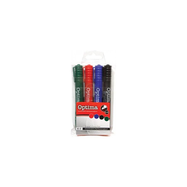Алкохолен маркер OPTIMA кръгъл комплект от 4 бр