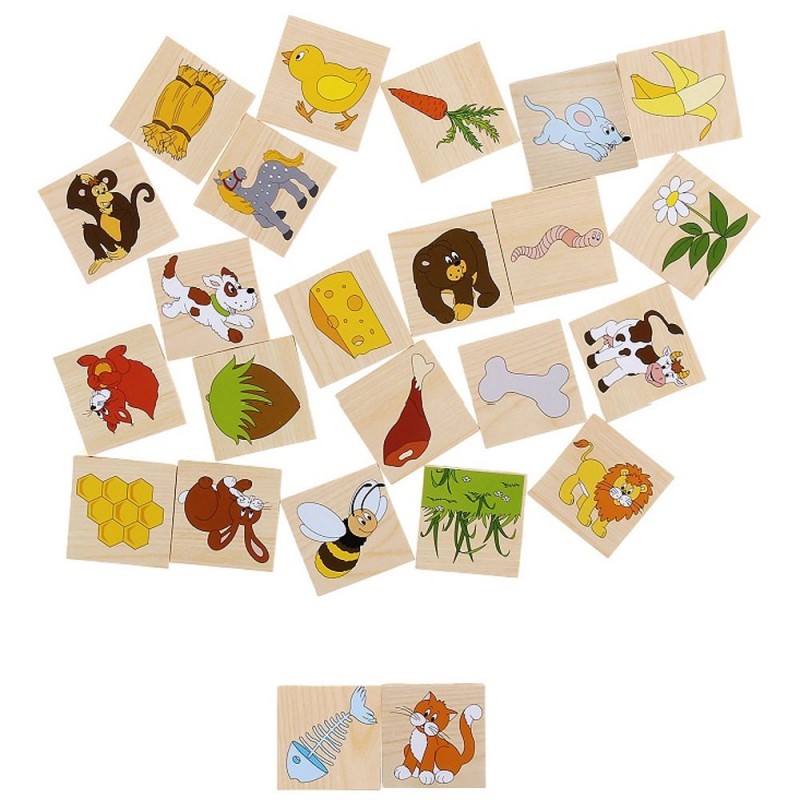 Образователна игра Woody, Кой, какво яде, 24 плочки - eMAG.bg