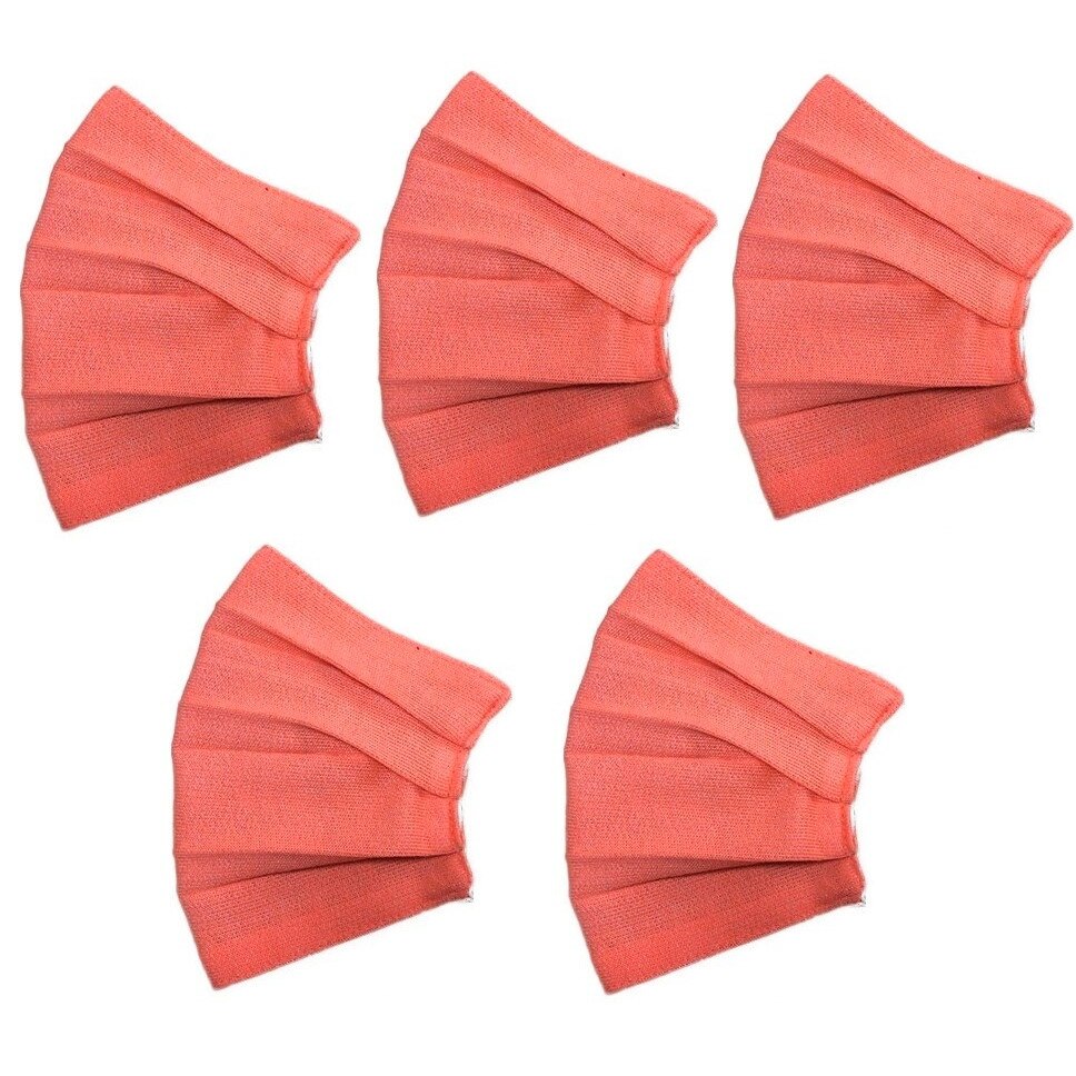Set 5 bucati masti de protectie fata Dress To Impress, reutilizabile, doua straturi, trei pliuri, doua fete, portocaliu