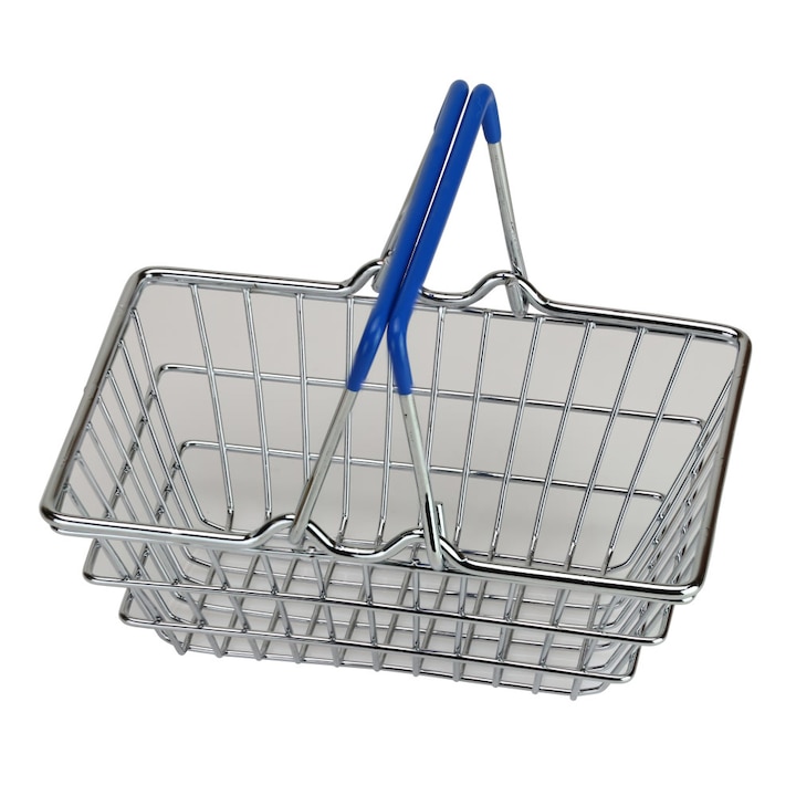 Cos de cumparaturi OnemisFlot, REPLICA, metal, albastru, pentru DECOR