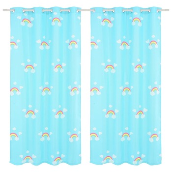 Draperii opace copii, 2 buc., curcubeu, albastru, 140 x 240 cm Draperii opace copii, 2 buc., curcubeu, albastru, 140 x 240 cm