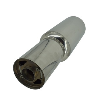 Toba INOX ART cu sillencer si sunet reglabil,latime 46 cm,Intrare 5 cm,iesire 9 cm Toba INOX ART cu sillencer si sunet reglabil,latime 46 cm,Intrare 5 cm,iesire 9 cm