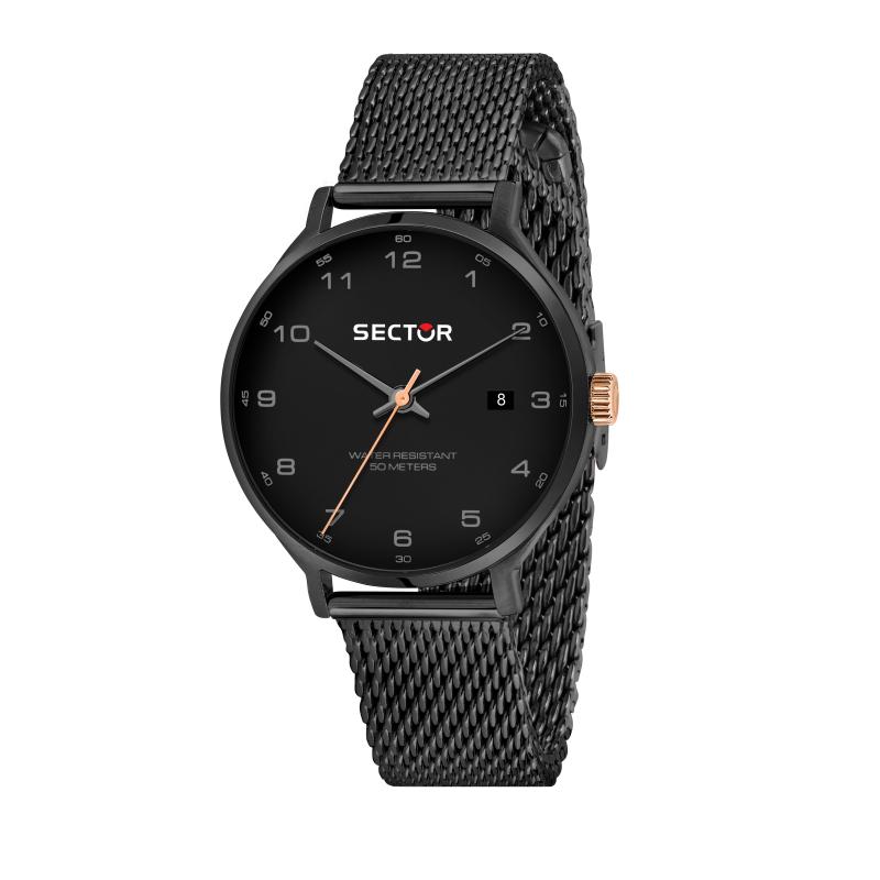 Ceas Sector R3253522005, negru, inox, carcasa 39mm, colectie 370