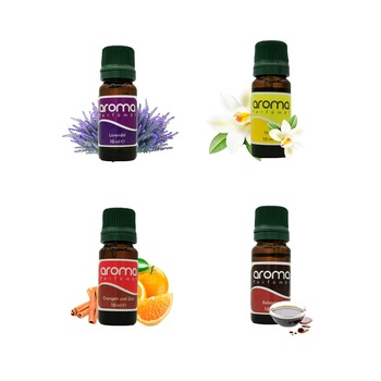 Set Ulei esential / parfumat , 4 bucati x 10 ml - Lavanda , Vanilie , Balsamic , Portocale & Scortisoare Set Ulei esential / parfumat , 4 bucati x 10 ml - Lavanda , Vanilie , Balsamic , Portocale & Scortisoare