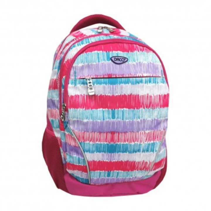 DACO iskolatáska, 44,5x18x34 cm, poliészter, többszínű