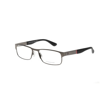 Ochelari de vedere barbati cu rama dreptunghiulara, brate si cadru metal, gri inchis, TOMMY HILFIGER TH1523 cu lentile Crizal Prevencia cu Filtru de protectie lumina albastru-violet nociva, pentru purtare permanenta Ochelari de vedere barbati cu rama dreptunghiulara, brate si cadru metal, gri inchis, TOMMY HILFIGER TH1523 cu lentile Crizal Prevencia cu Filtru de protectie lumina albastru-violet nociva, pentru purtare permanenta