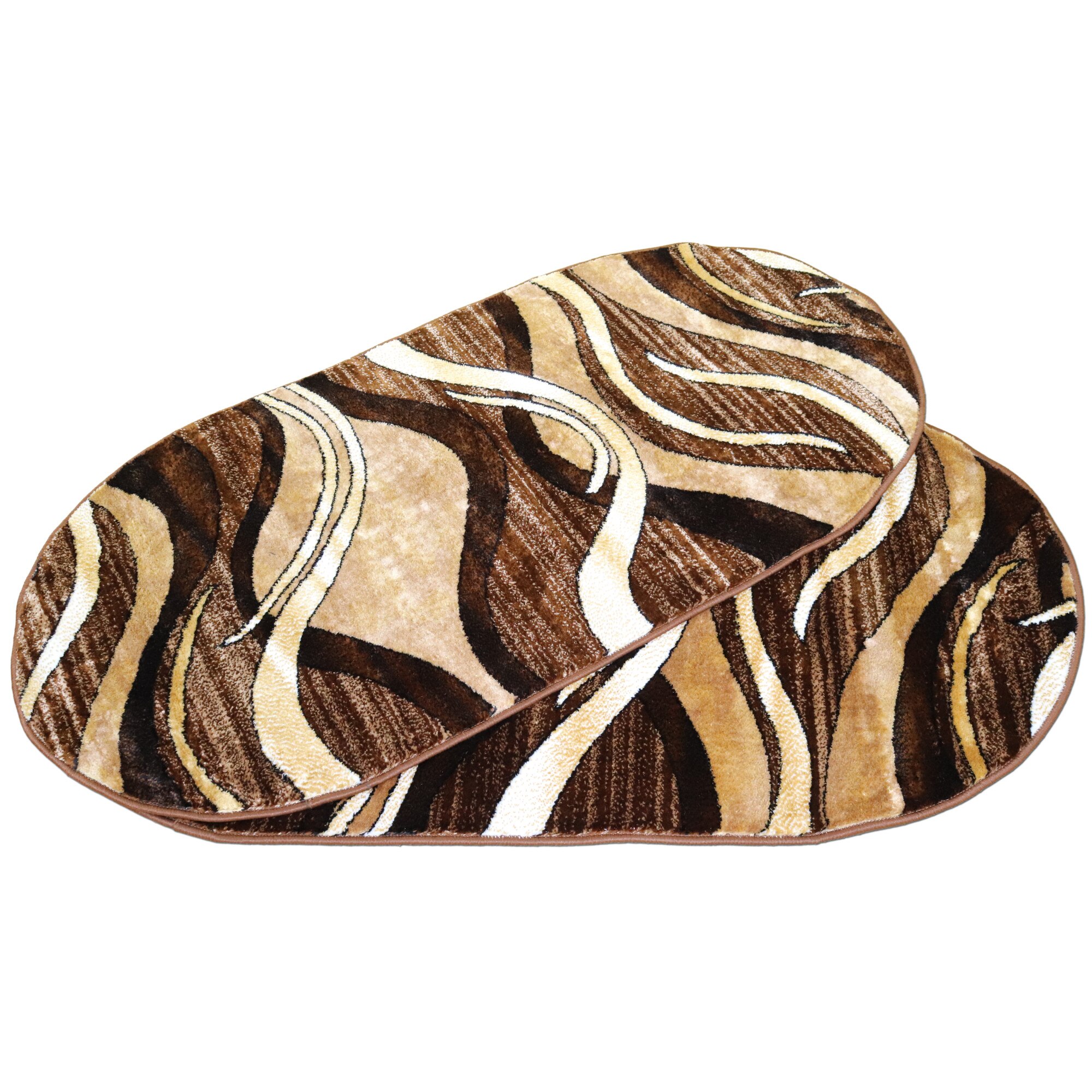 Set 2 bucati Covor Gold COLLECTION 80X150 cm oval-0845 maro/bej