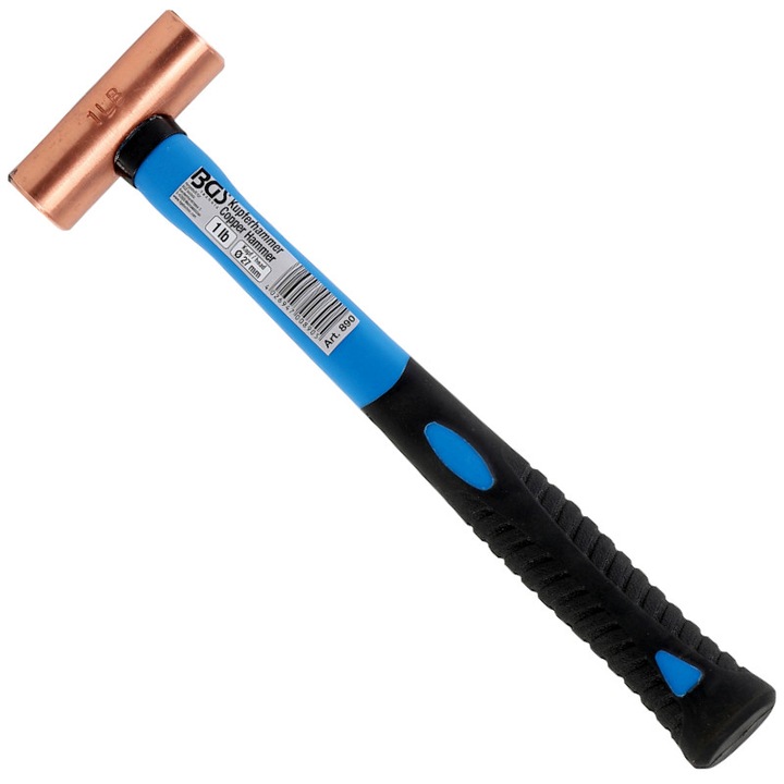 Ciocan pentru montat/demontat rulmenti, cap de 450 g din cupru si maner ergonomic bimaterial din fibra de sticla acoperit cu cauciuc