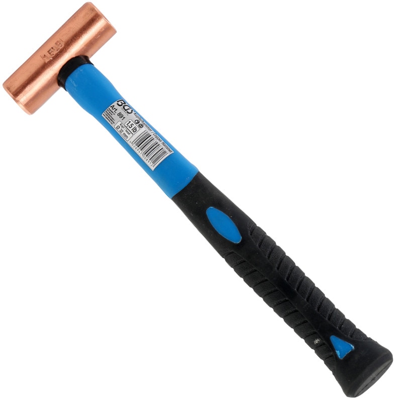 Ciocan pentru montat/demontat rulmenti, cap de 680 g din cupru si maner ergonomic bimaterial din fibra de sticla acoperit cu cauciuc