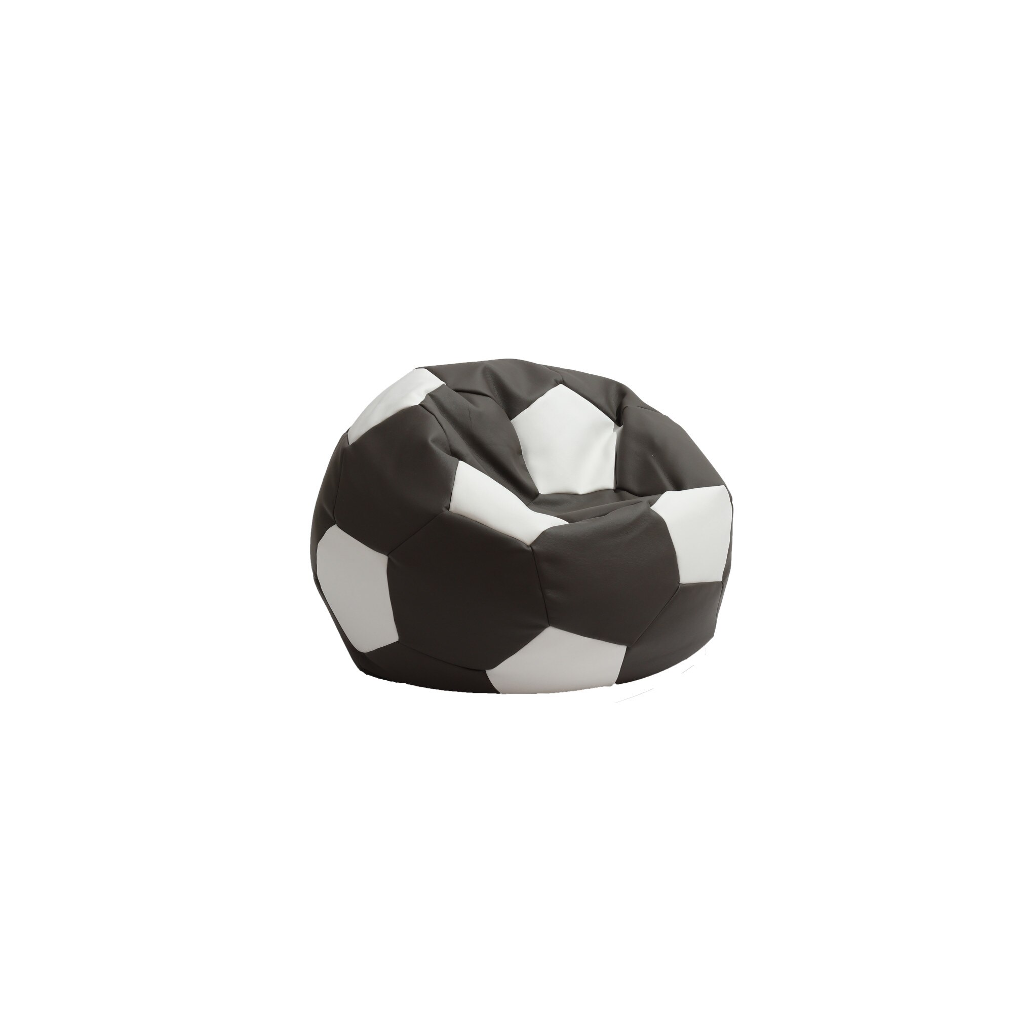 Fotoliu Puf pentru copii (3-10 ani) Minge Telstar - Junior - Dark Grey (GAMA PREMIUM PU) umplut cu perle polistiren