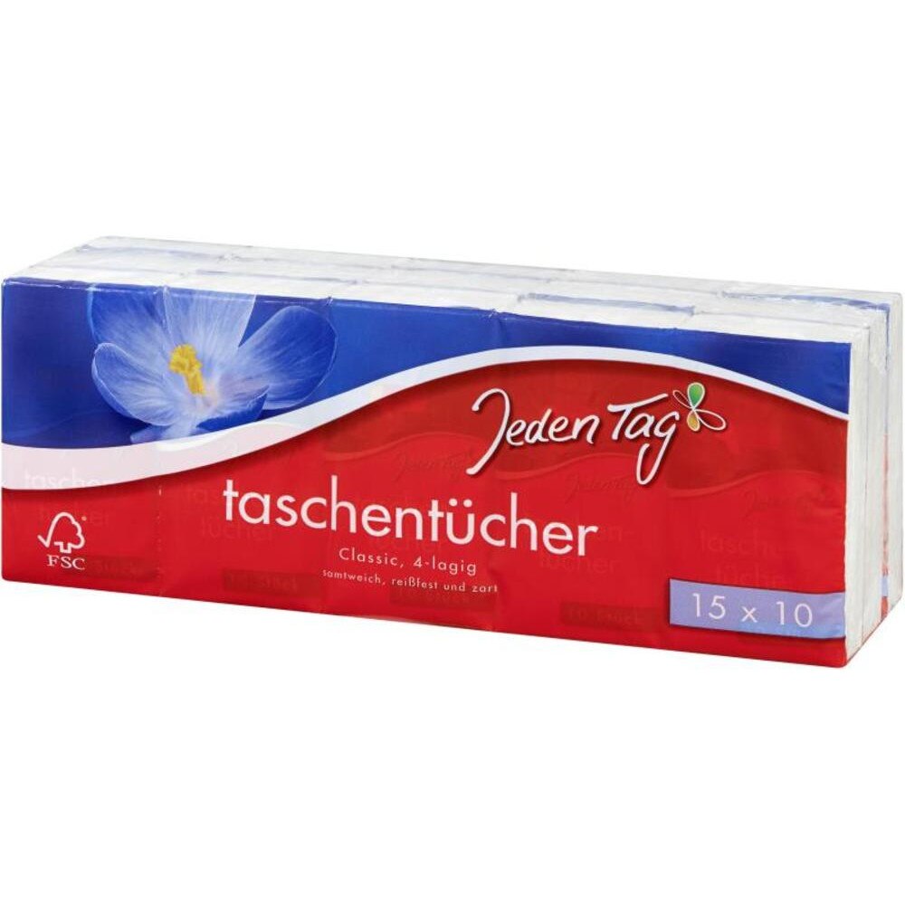 Servetele nazale, Jeden Tag, 15 pachete x 10 servetele