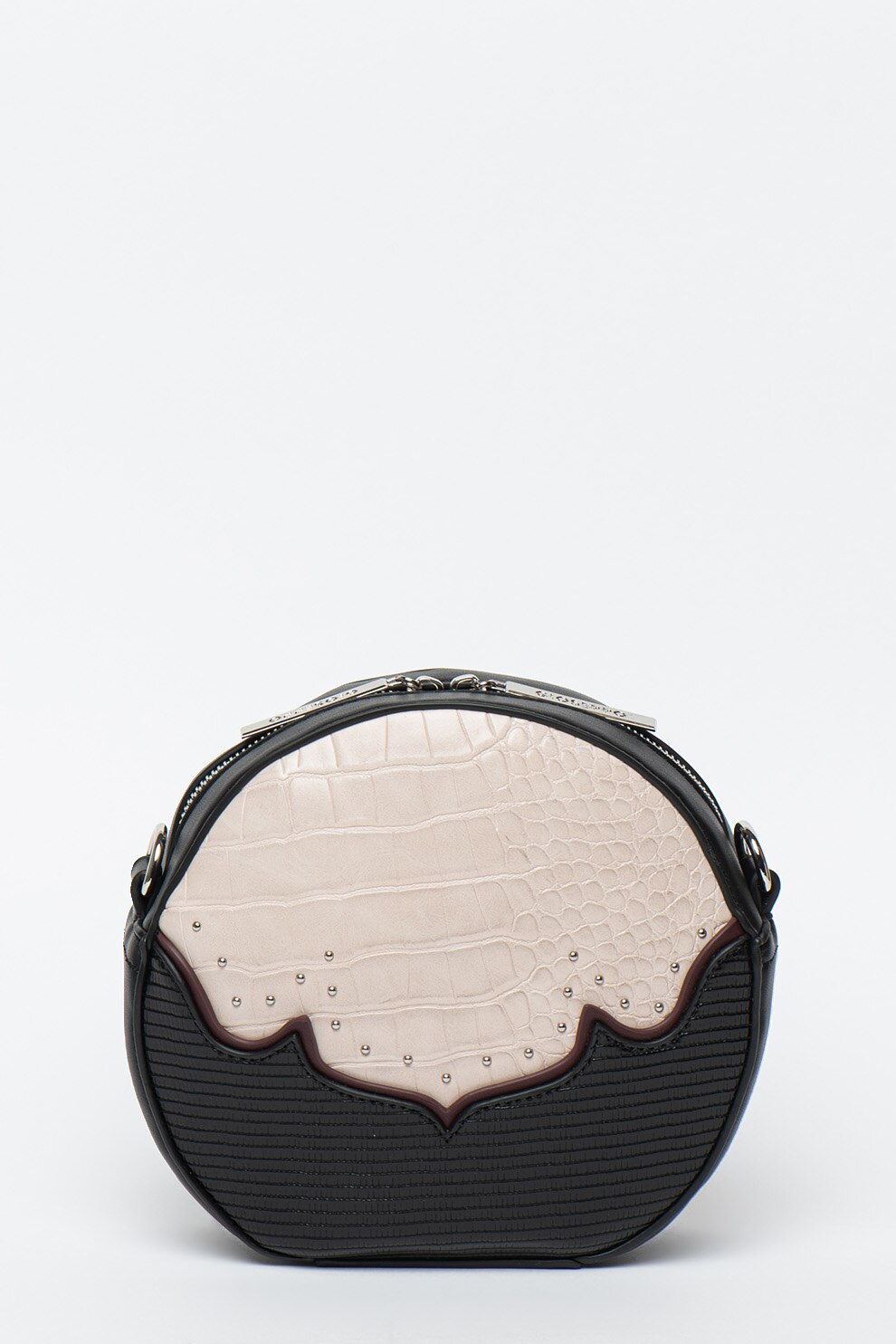 Gioseppo, Geanta crossbody de piele ecologica, Negru/Maro nisip
