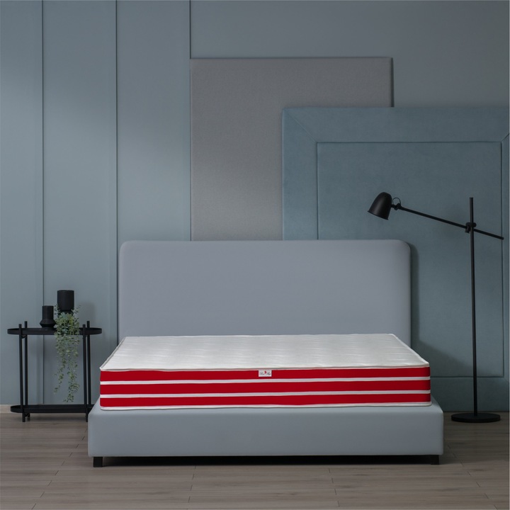 Saltea Ortopedica, Best Sleep, Diamond red plus,90x190x18cm, 14+3 memory, spuma poliuretanica cu memorie, aerisire 3D air, matlasata, ferma