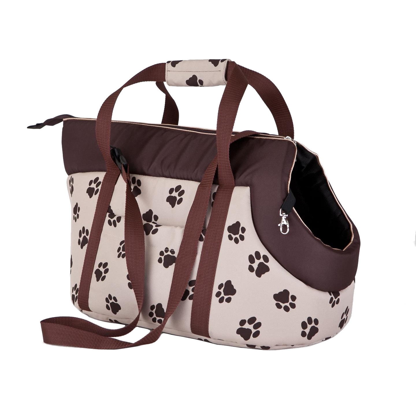 Geanta transport, bej cu labe, Hobbydog, 20x36x22 cm