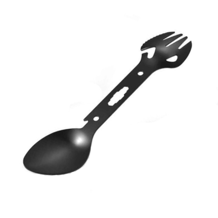 Мултифункционален 6 в 1 Creotech, прибори с лъжица, нож, вилица, тирбушон, кутии, винтове