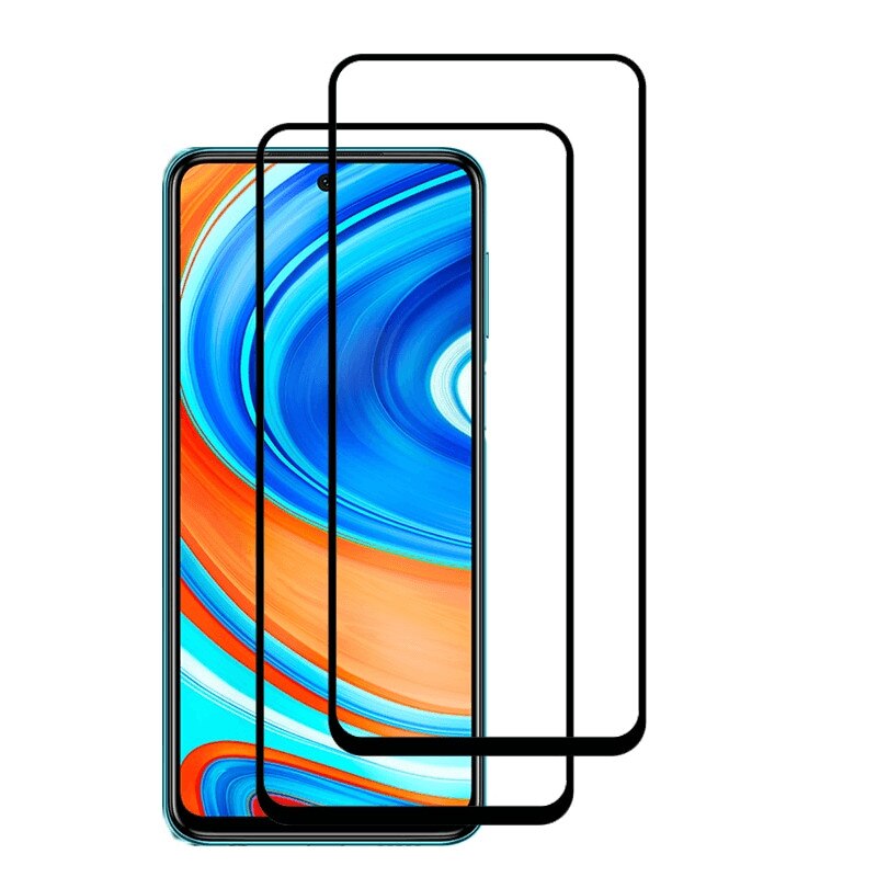 Set 2 folii protectie sticla securizata fullsize pentru Xiaomi Redmi 9A / 9C, negru