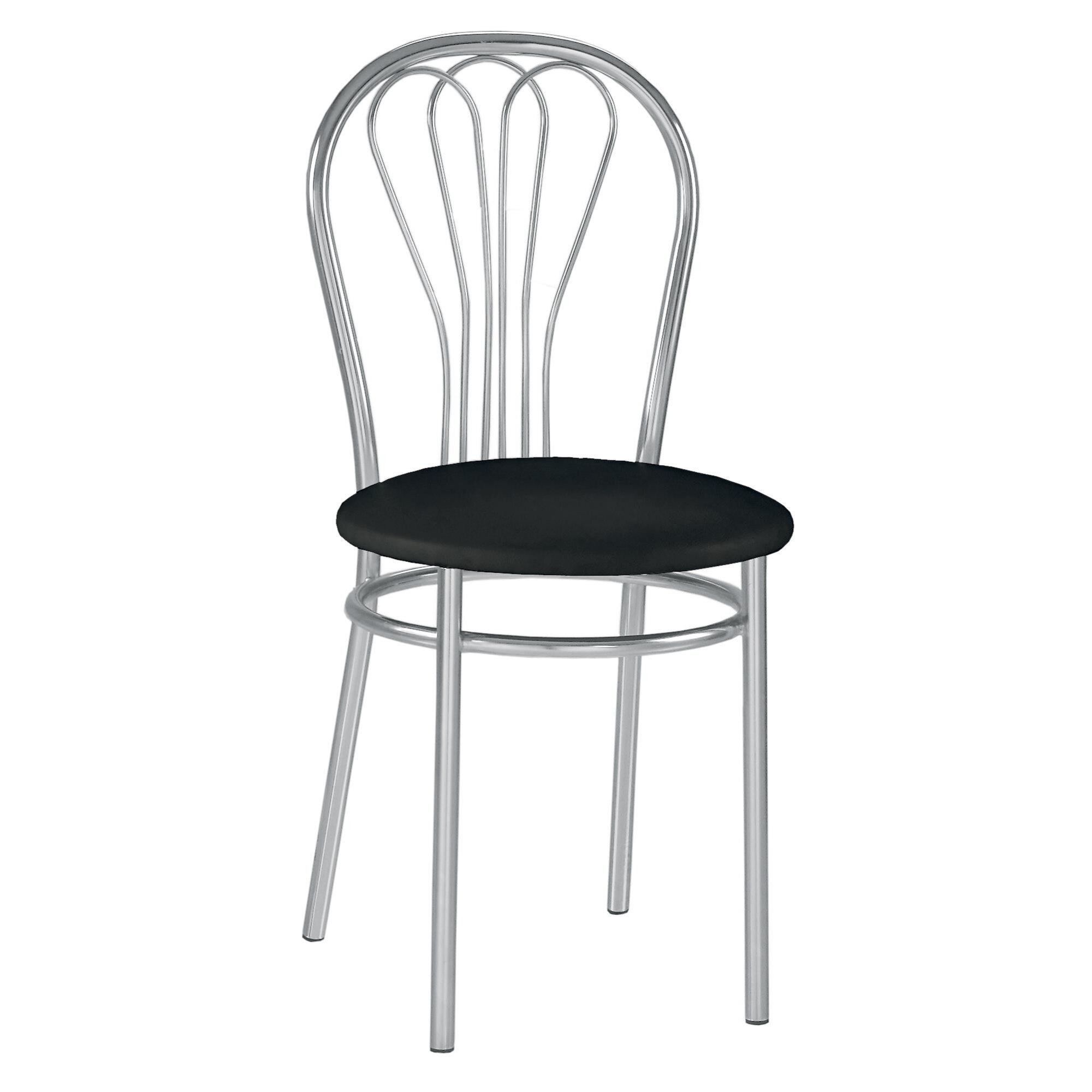 Scaun dining Venus, cadru cromat, piele ecologica, wenge