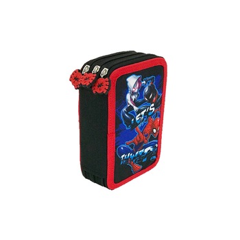 Penar neechipat 3 fermoare Spiderman negru-multicolor SMN04735 Penar neechipat 3 fermoare Spiderman negru-multicolor SMN04735