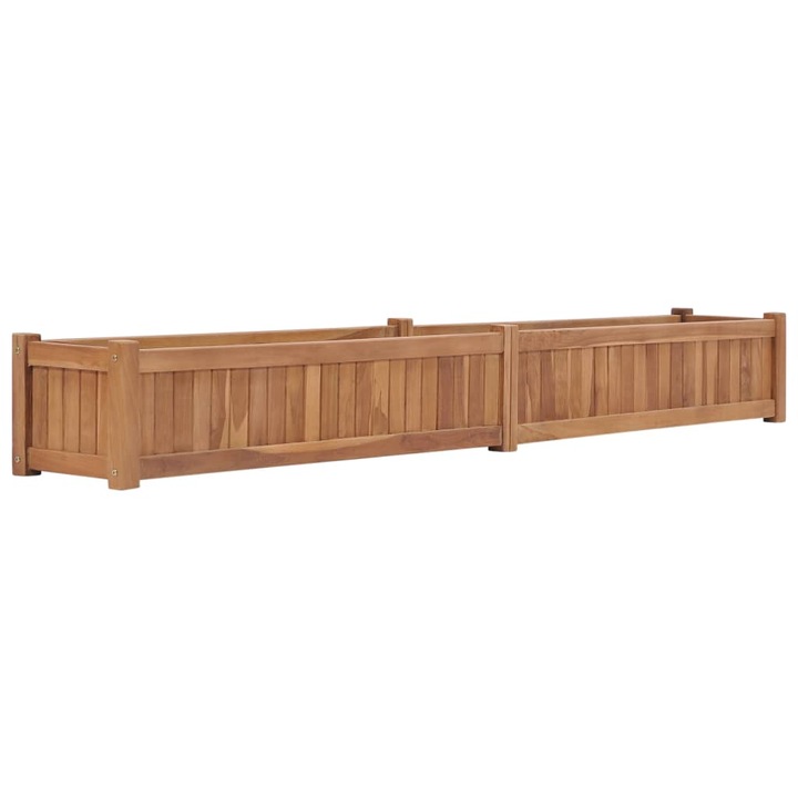 Повдигната леха vidaXL, 200x30x25 см, тиково дърво масив