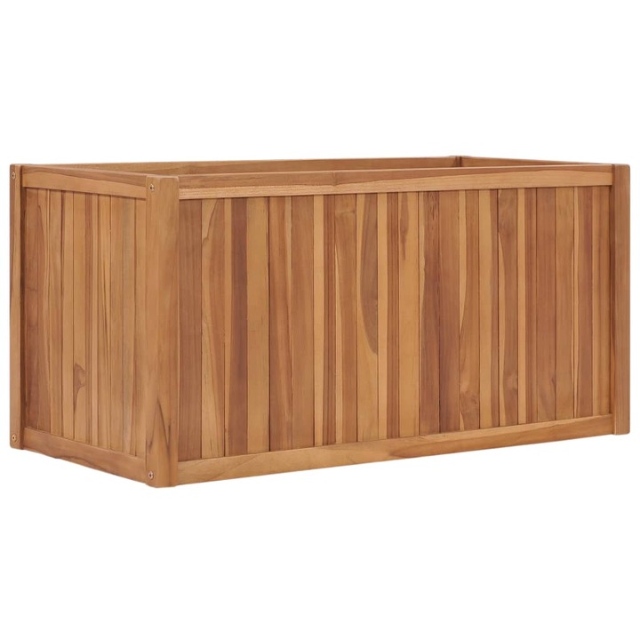 Strat inaltat vidaXL, 100 x 50 x 50 cm, lemn masiv de tec, 11.6 Kg