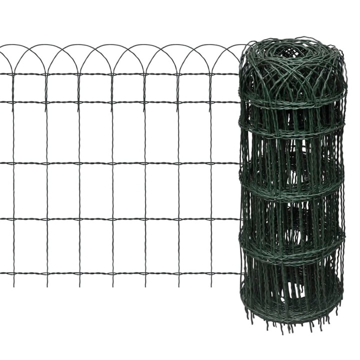 Gard delimitare gradina fier vopsit electrostatic vidaXL, 10 x 0,65 m