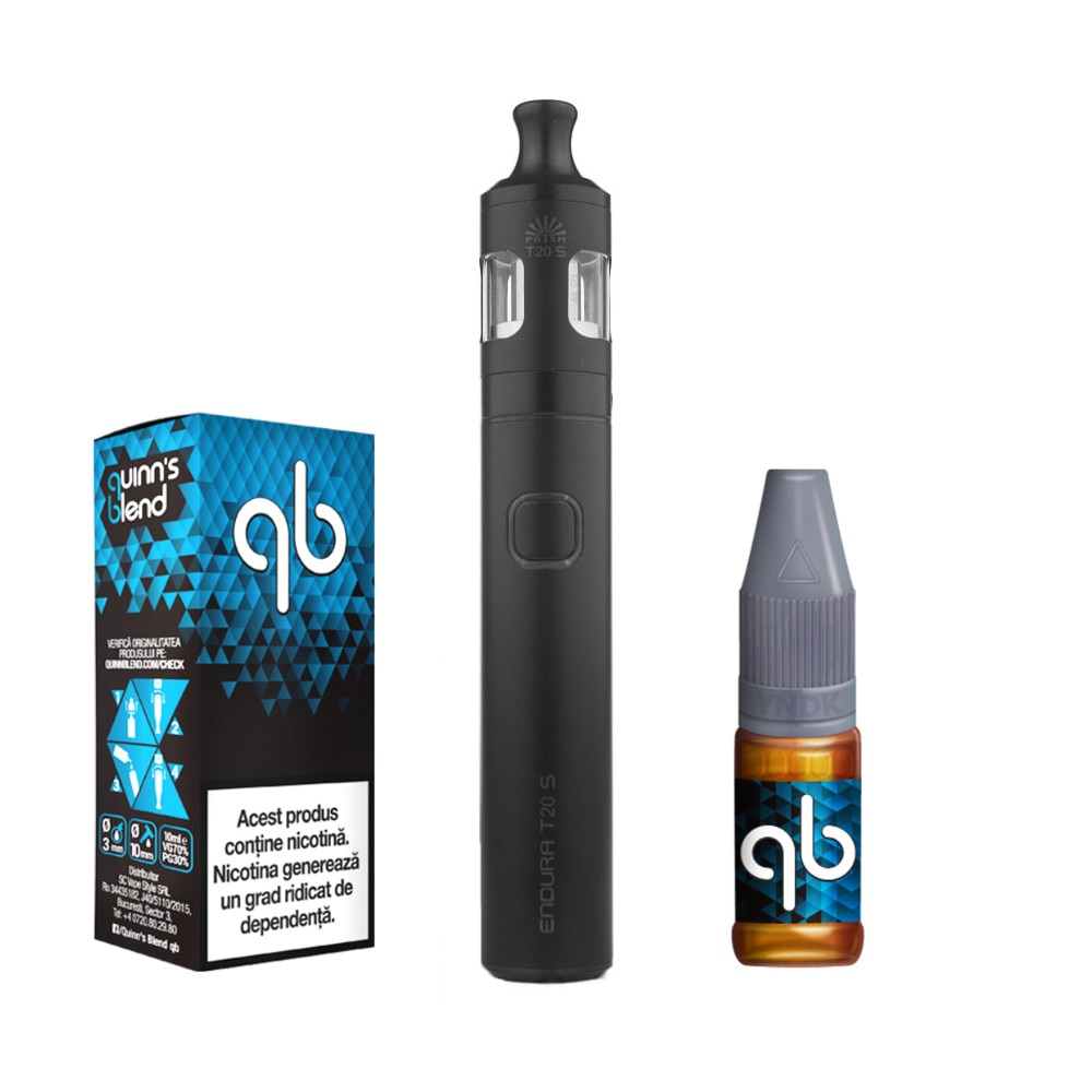 Kit Tigara Electronica Smith&Blawkins Endura T20-S, 1500 mAh + Lichid QB Blue 10 ml cu nicotina