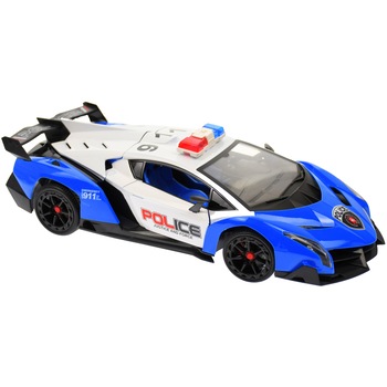 Masinuta sport, de politie, cu telecomanda si acumulator, albastra - MK328A Masinuta sport, de politie, cu telecomanda si acumulator, albastra - MK328A
