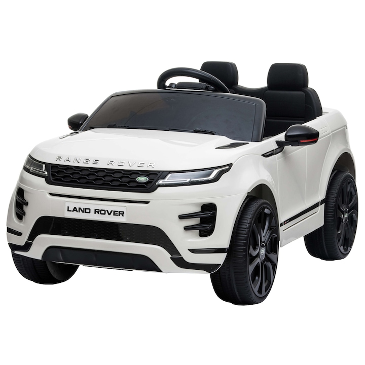 Masinuta electrica Premier Range Rover Evoque, 12V, roti cauciuc EVA, scaun piele ecologica, alb
