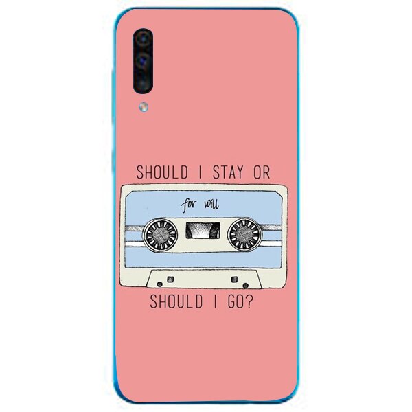 Husa din Silicon, Should I Stay or Should I Go pentru Samsung Galaxy A50, Multicolor