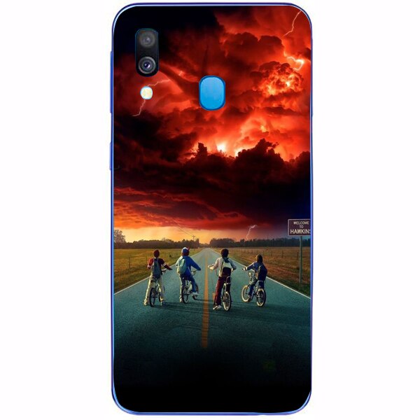 Husa din Silicon, Stranger Team pentru Samsung Galaxy A40, Multicolor