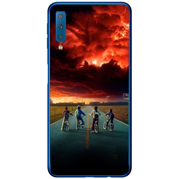 Husa din Silicon, Stranger Team pentru Samsung Galaxy A7 (2018), Multicolor