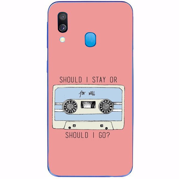Husa din Silicon, Should I Stay or Should I Go pentru Samsung Galaxy A20E, Multicolor