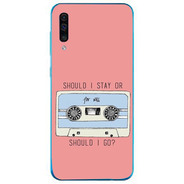Husa din Silicon, Should I Stay or Should I Go pentru Samsung Galaxy A70, Multicolor