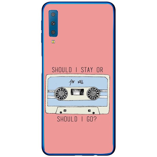 Husa din Silicon, Should I Stay or Should I Go pentru Samsung Galaxy A7 (2018), Multicolor