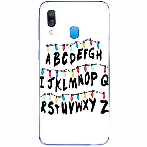 Husa din Silicon, ABCD White pentru Samsung Galaxy A40, Multicolor