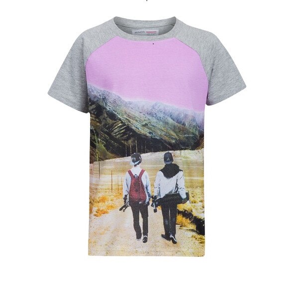 Tricou Casual, Minoti, bumbac, Gri multicolor