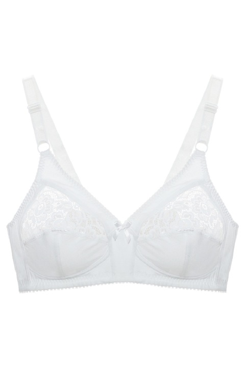 Sutien Jolidon clasic din bumbac si dantela Model S3, Alb