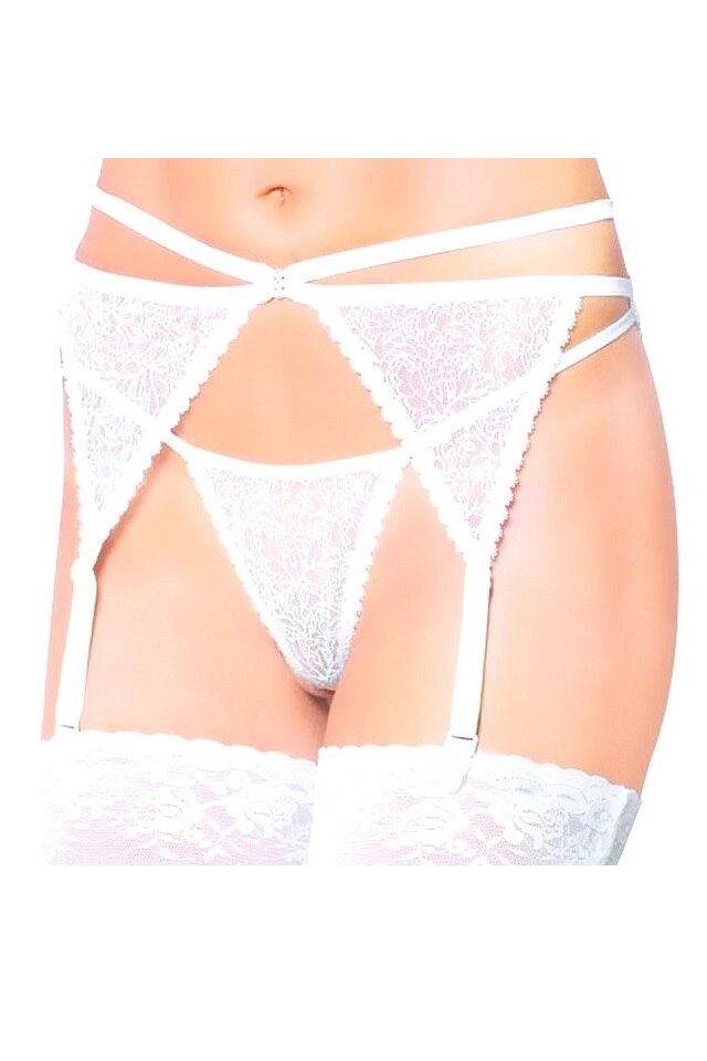 Set 2 piese, Softline, Pojartier si G-String 3318, Alb