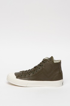 Replay, Tenisi high-top de piele Westwood, Verde militar, 44 Replay, Tenisi high-top de piele Westwood, Verde militar, 44