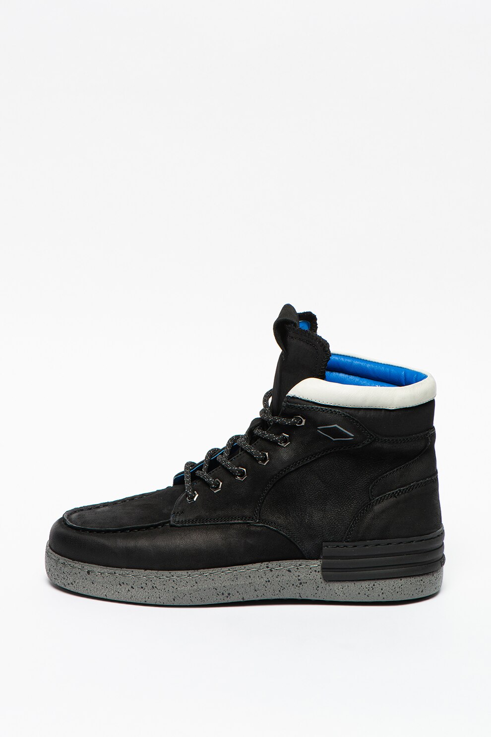 Replay, Pantofi sport mid-high de piele cu insertii din material textil