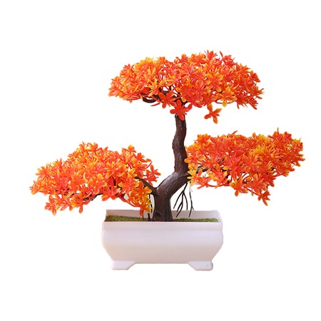 Bonsai Artificial Ghiveci Plastic 19 Cm Portocaliu Emag Ro
