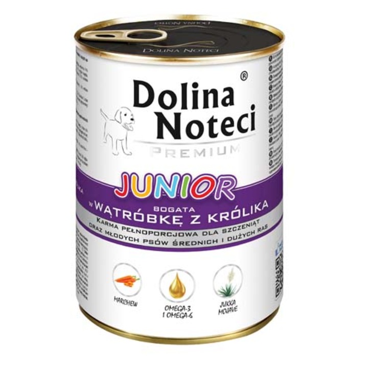 Dolina Noteci Premium Junior nyúlmáj konzerv kölyök és növendékkutyák számára