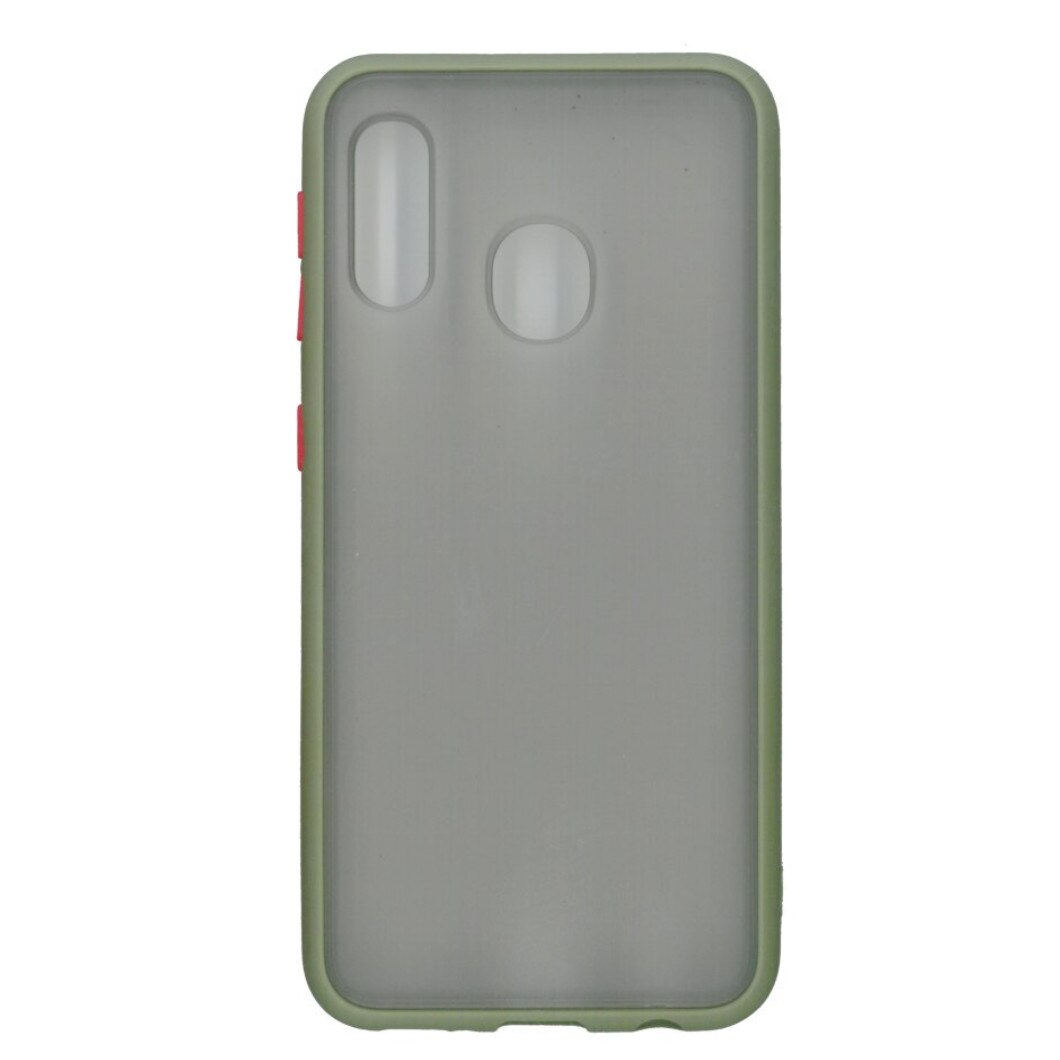 Husa mata cu bumper din silicon pentru Galaxy A40 Green